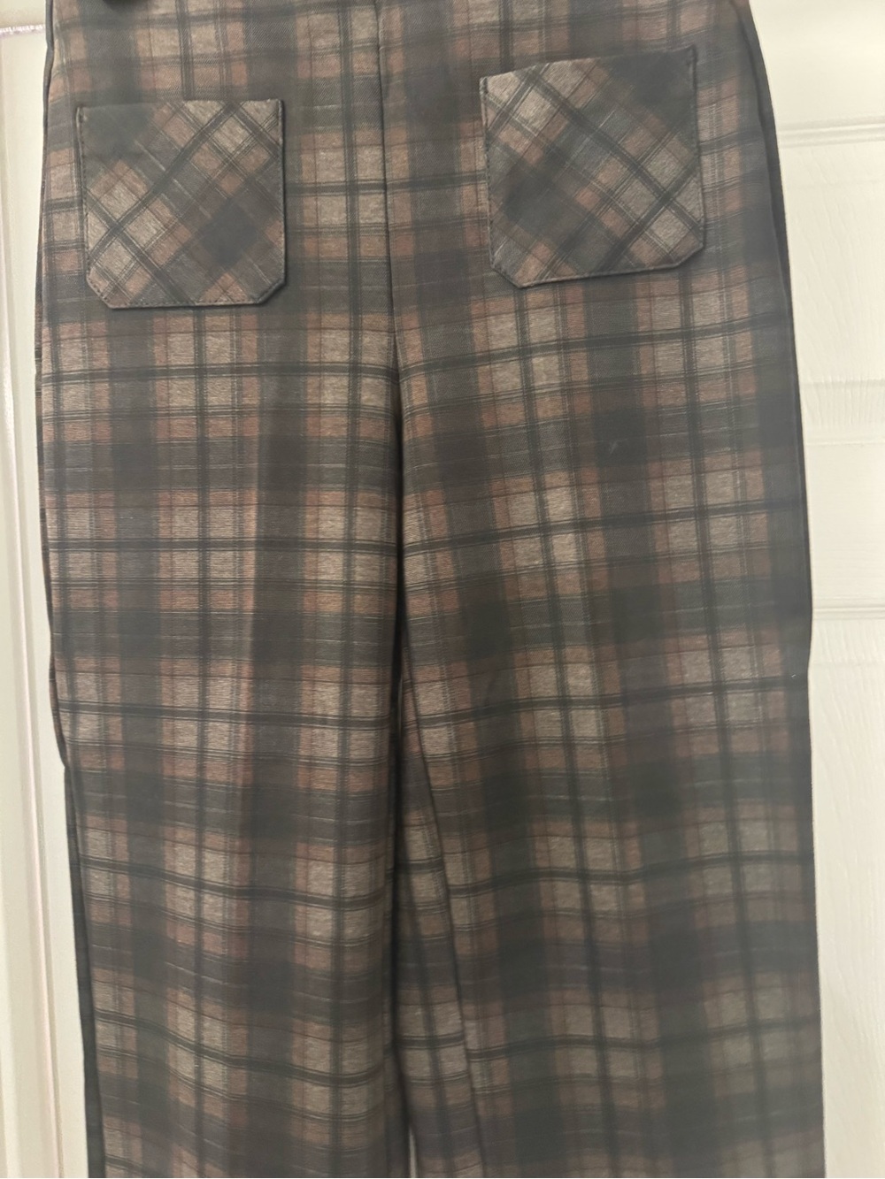 Jules & Leopold Plaid Trousers in Brown and Black Size Small